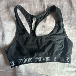 PINK black sports bra